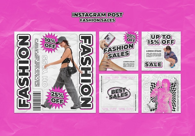 Platte Design-Mode-Verkäufe Instagram-Posts