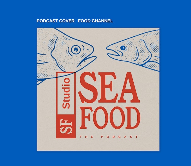 Kostenlose PSD podcast-cover des food-kanals