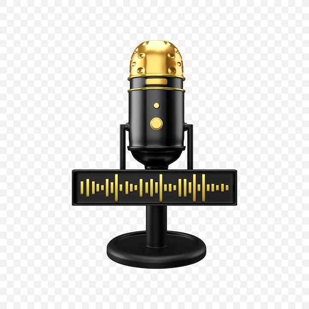 Kostenlose PSD podcast-mikrofon-symbol isolierte 3d-render-illustration