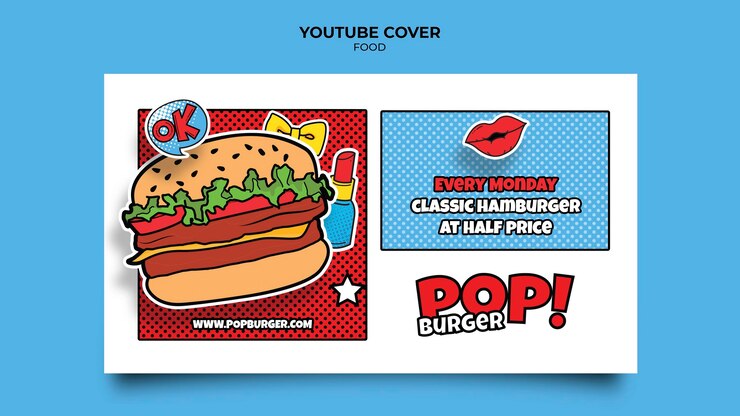 Kostenlose PSD pop-art-food-cover auf youtube