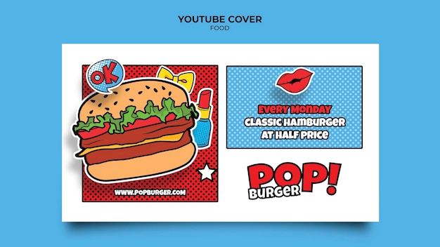 Kostenlose PSD pop-art-food-youtube-cover