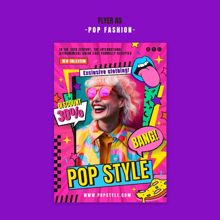 Kostenlose PSD pop-mode-flyer mit rabatt