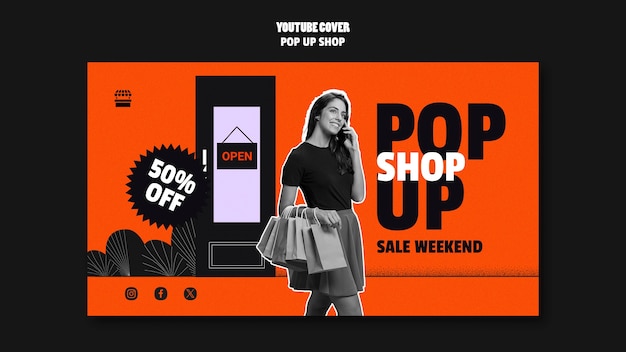 Kostenlose PSD pop-up-shop-vorlagendesign