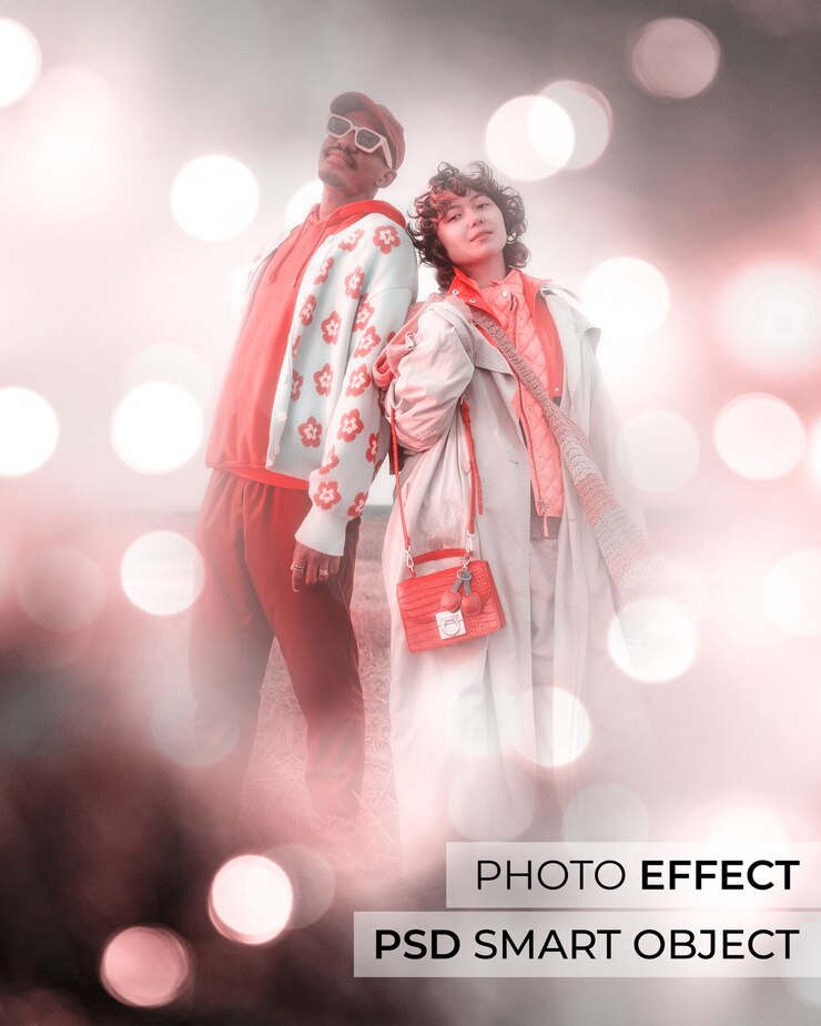 Kostenlose PSD porträt einer person mit bokeh-effekt