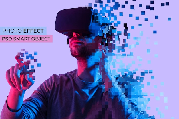 Porträt einer Person mit Pixeldispersionseffekt