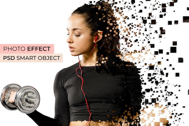 Porträt einer Person mit Pixeldispersionseffekt