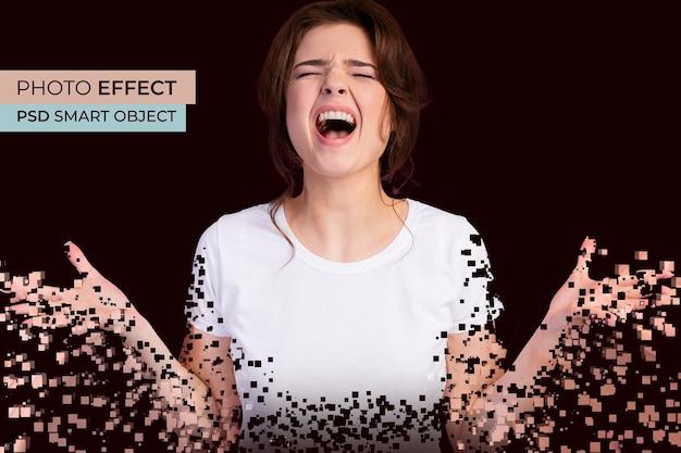 Porträt einer Person mit Pixeldispersionseffekt