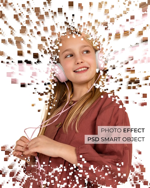 Porträt einer Person mit Pixeldispersionseffekt