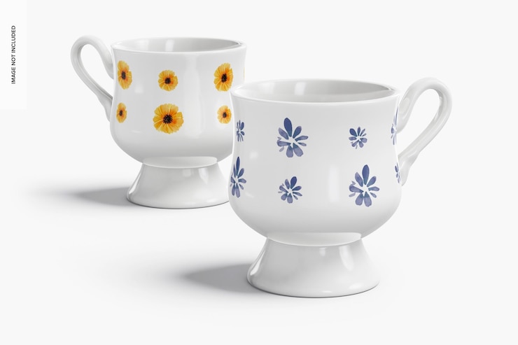 Kostenlose PSD porzellan-vintage-kaffeetassen-attrappe, vorderansicht