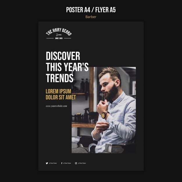 Flyer Friseur Shop Vorlage Kostenlose Psd Datei