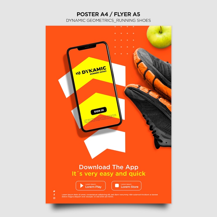 Kostenlose PSD poster laufschuhe vorlage