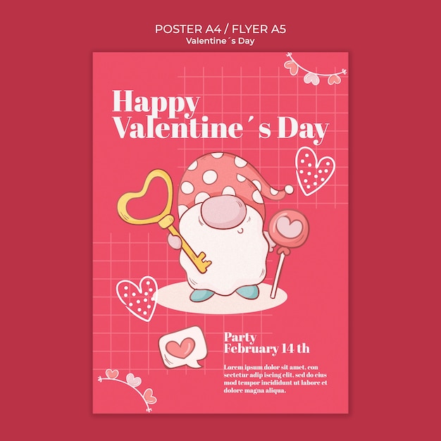 Kostenlose PSD poster zum valentinstag