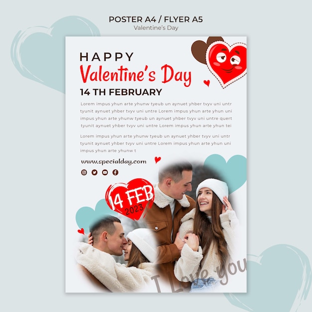 Kostenlose PSD poster zum valentinstag