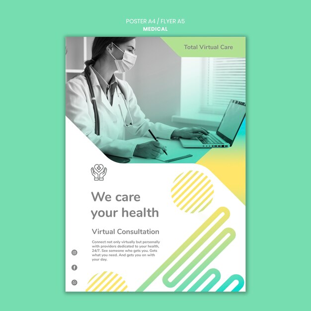 Postervorlage für das Gesundheitskonzept