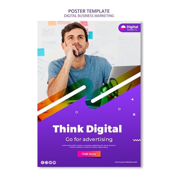 Postervorlage für digitales geschäftsmarketing