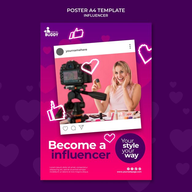 Postervorlage für Influencer mit Farbverlauf