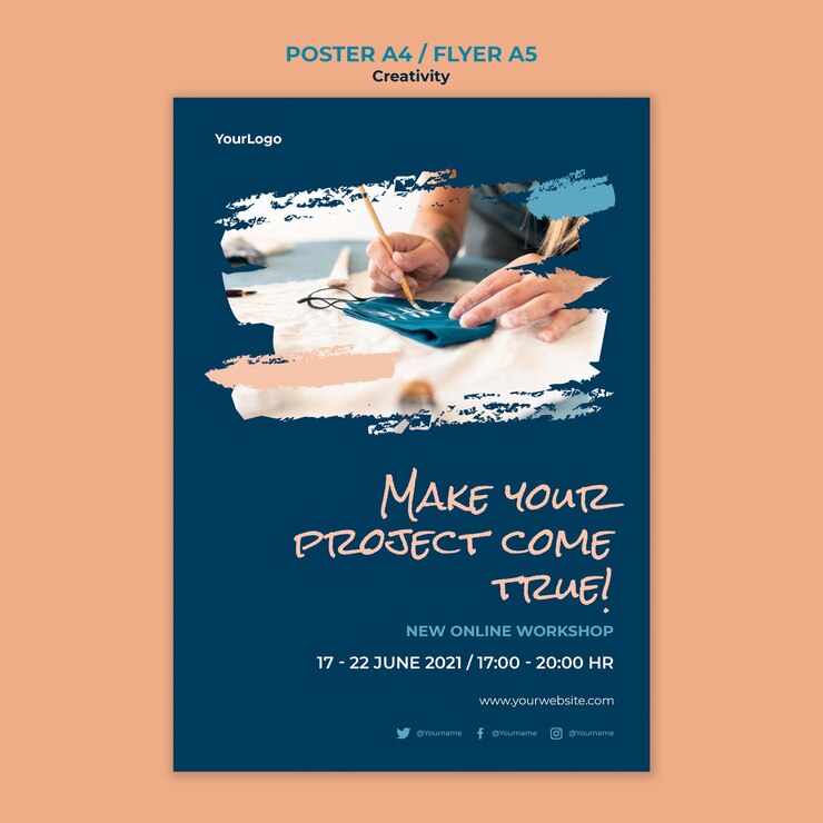 Kostenlose PSD postervorlage für kreativitätsworkshops