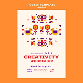 Postervorlage für kreativitätsworkshops