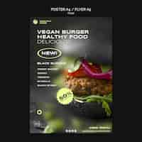 Kostenlose PSD postervorlage für vegane burger