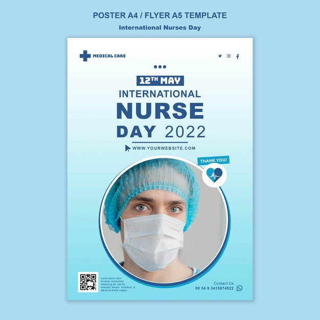 Postervorlage zum internationalen Tag der Krankenschwestern mit Farbverlauf