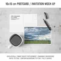 Kostenlose PSD postkarte mock-up-design