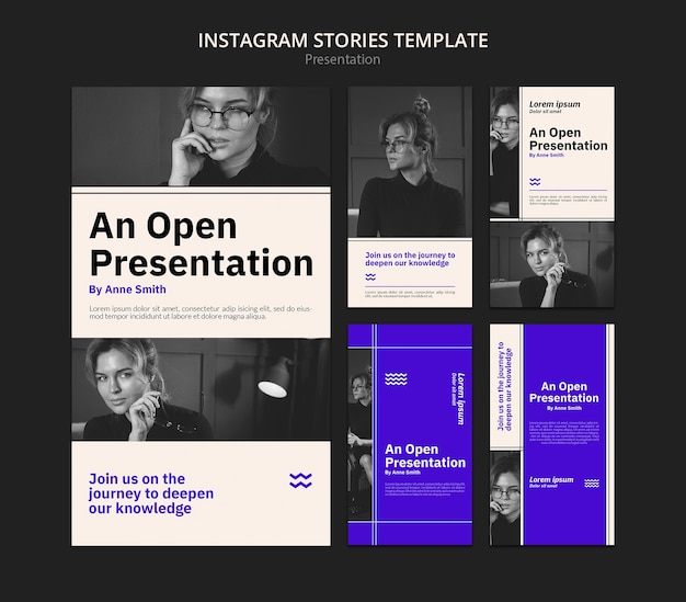 Kostenlose PSD präsentationsvorlage für instagram-geschichten im flachen design