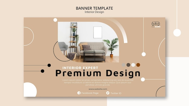 Kostenlose PSD premium innenarchitektur banner vorlage