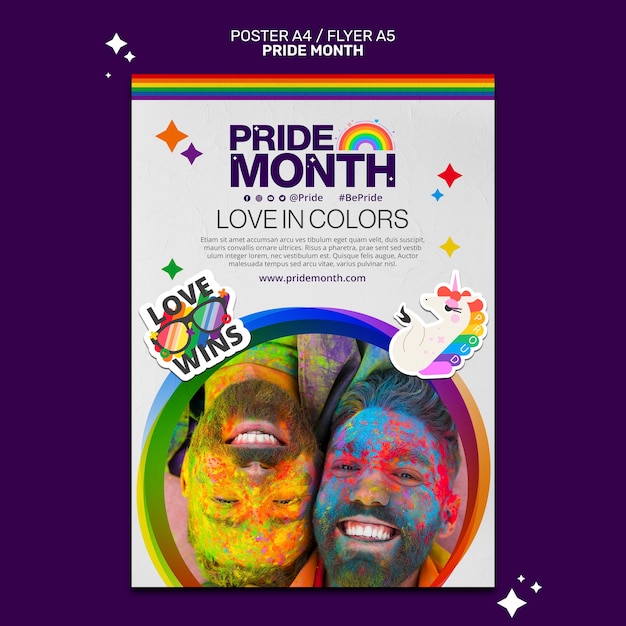 Kostenlose PSD pride-monat-poster-vorlage