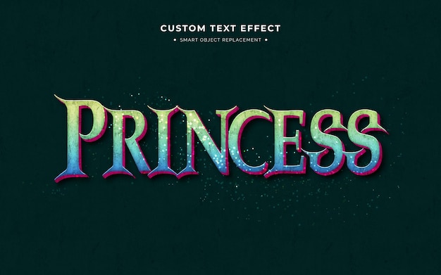 Princess-film und videospiel 3d-textstil-effekt