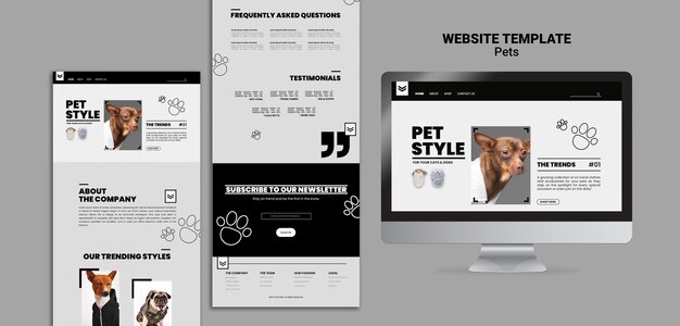 Produktkatalog-Webvorlage mit flachem Design
