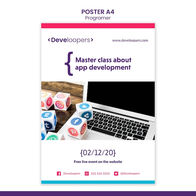 Programmierer-anzeigenvorlagenplakat