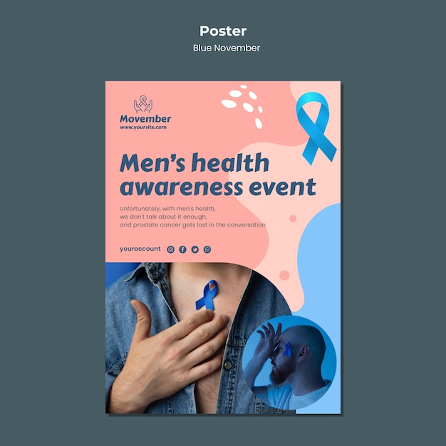 Prostatakrebs-bewusstseinsdruckvorlage mit bunten details