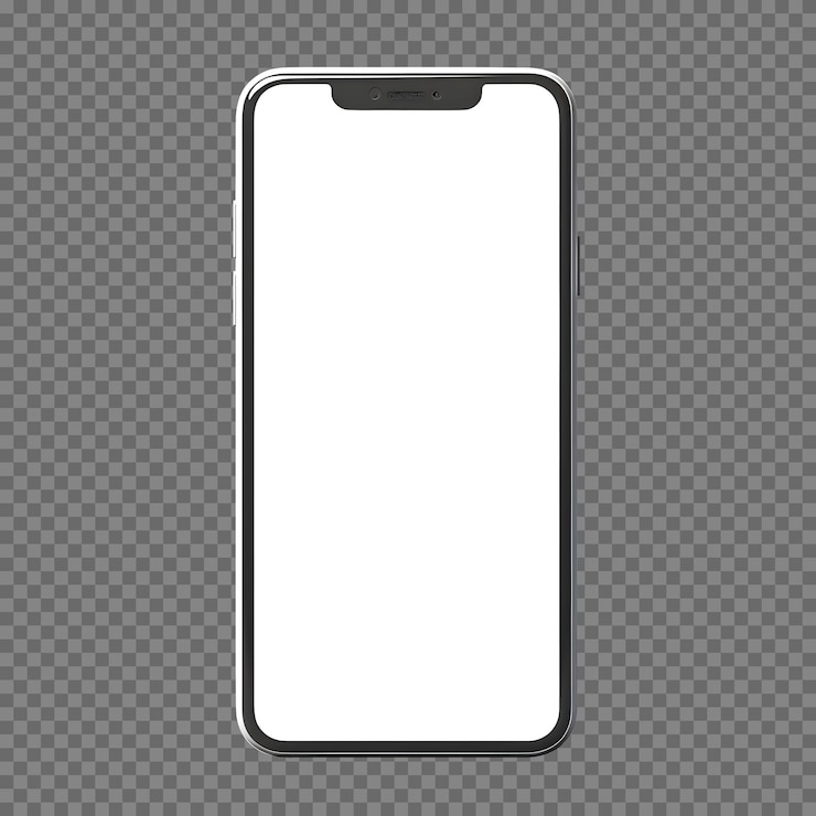Kostenlose PSD psd-isolat-smartphone mit mockup-vorlage für leeren bildschirm