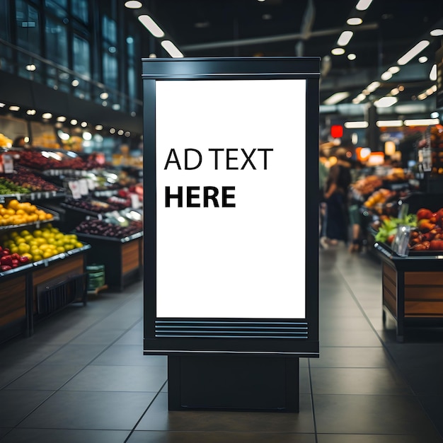 Psd-Plakatrahmenvorlage, digitaler Bildschirm für Supermarkt