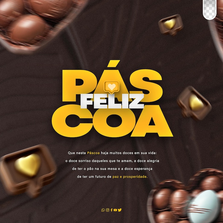 Kostenlose PSD psd social media osterkampagne glückliches ostern im portugiesischen brasilien