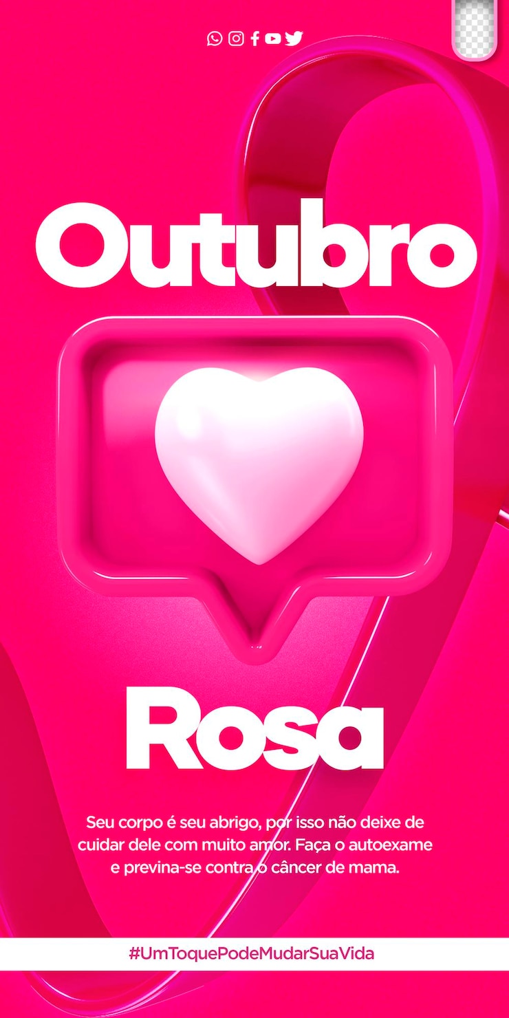 Kostenlose PSD psd-social-media-vorlage rosa oktoberkampagne brustkrebsprävention outubro rosa in brasilien