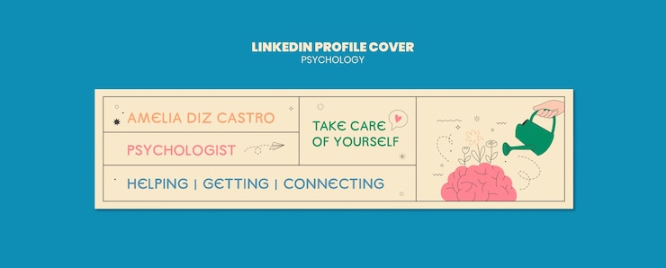 Kostenlose PSD psychologie im linkedin-banner-template-design