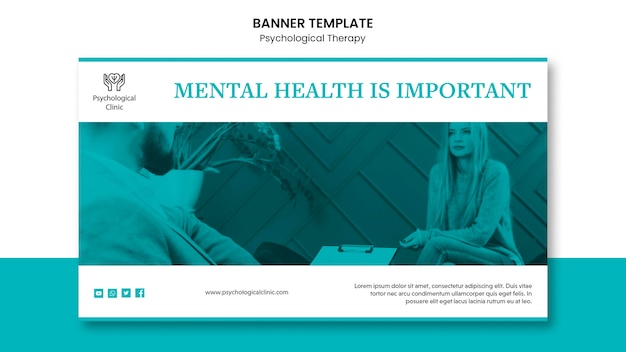 Kostenlose PSD psychologische therapie banner design