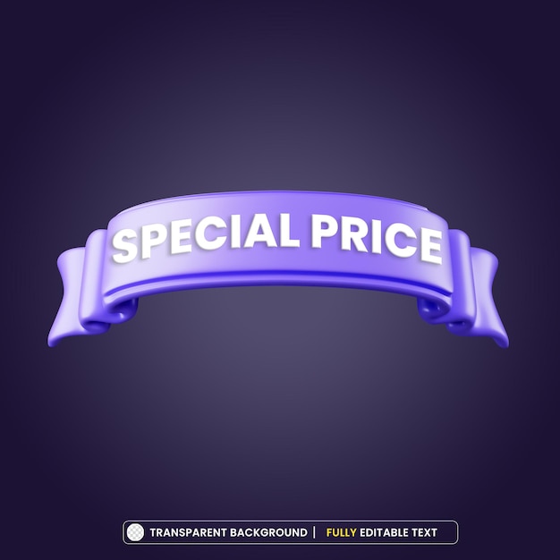 Kostenlose PSD purple tag sonderpreis 3d-rendering isoliert