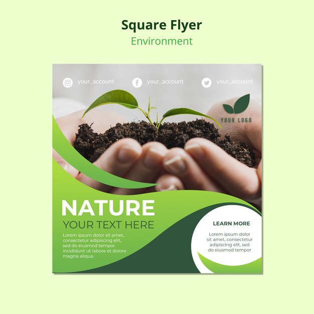 Quadrat Flyer Vorlage über die Natur