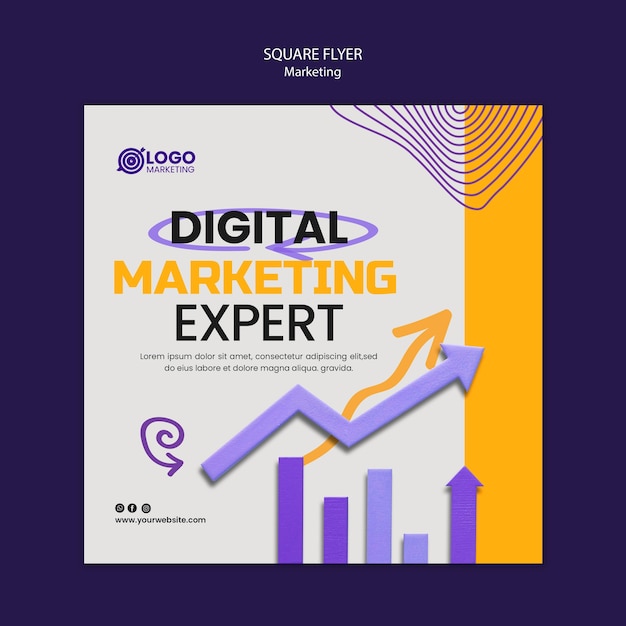 Quadratische Flyer-Vorlage für Marketingkonzepte