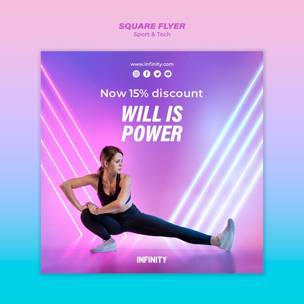 Quadratischer Flyer für Sport und Bewegung