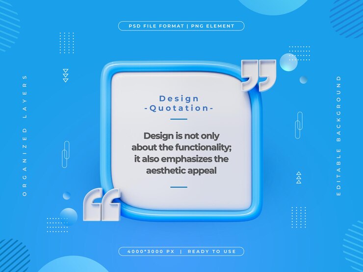 Kostenlose PSD quotenrahmen-symbol isolierte 3d-render-illustration