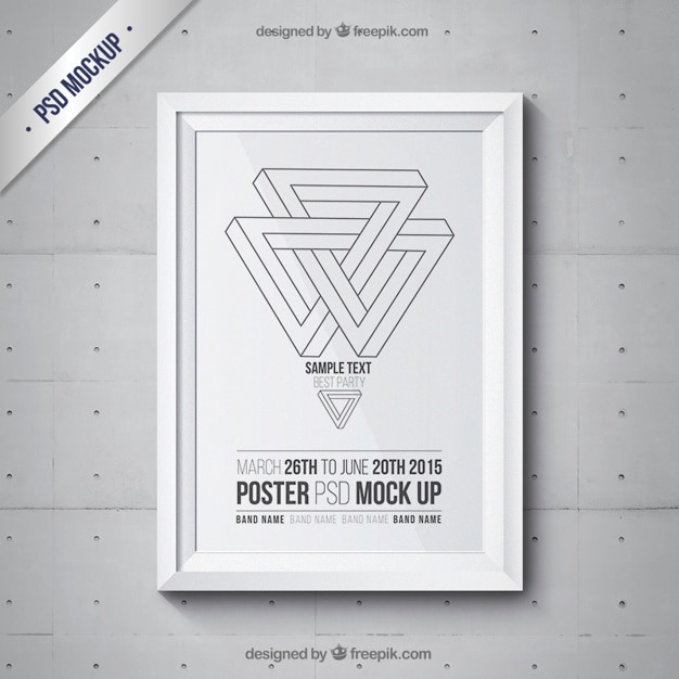 Kostenlose PSD rahmen mockup mit partyplakat