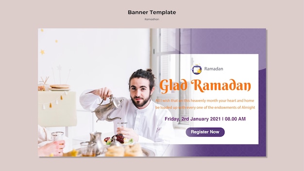 Ramadan Banner Vorlage mit Foto