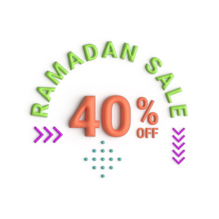 Kostenlose PSD ramadan bis zu 40 rabatt auf 3d-banner