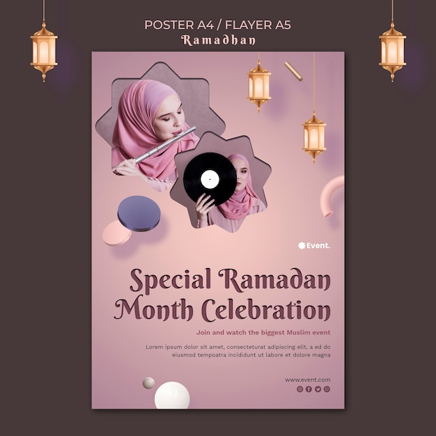 Ramadan event flyer vorlage mit foto