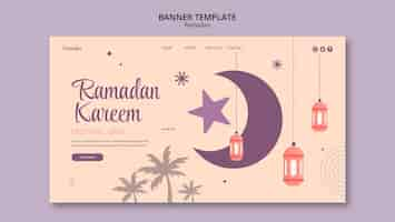 Kostenlose PSD ramadan-feier-landing-page mit flachem design