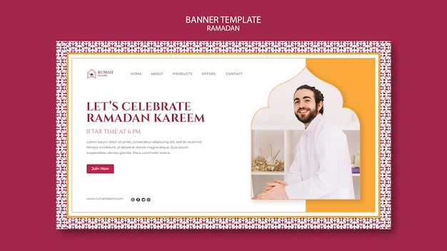 Kostenlose PSD ramadan feier landingpage vorlage