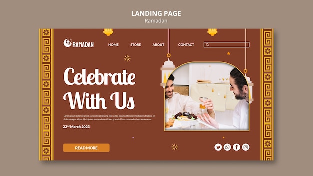 Kostenlose PSD ramadan feier landingpage vorlage